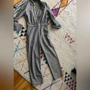 Maje jumpsuit size 36 small checked pattern